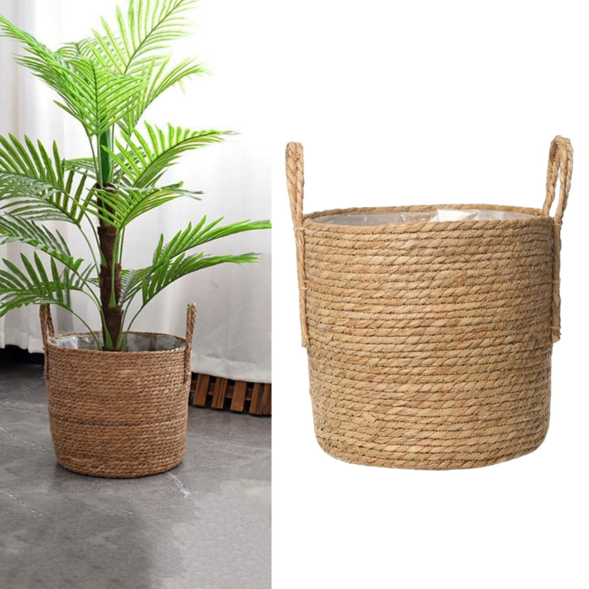 MODANU 1Pcs Woven Flower Basket 11.8inch Straw Weaving Basket Plant ...