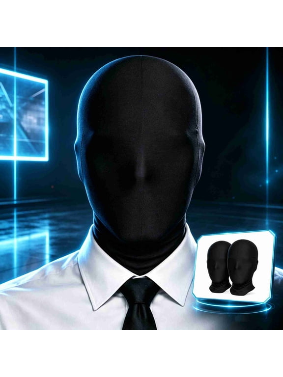 2 Pack Full Face Mask Party Cosplay Spandex Hood for Unisex, Black