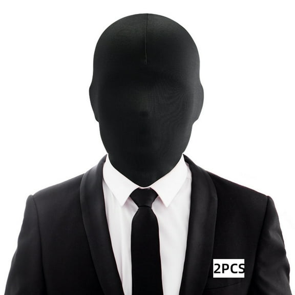 MODANU 2 Pack Full Face Mask Party Cosplay Spandex Hood for Unisex, Black