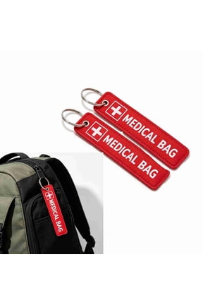 2 Pack Medical Alert Tags for Bags and Dual Sided Medical Device Identification Luggage ID Tags CPAP Respiratory Equipment Inner Emergency Labels