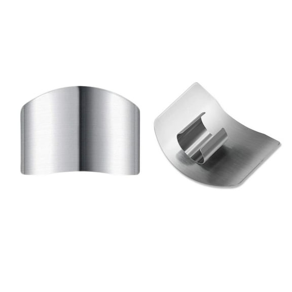 MODANU 2 Pack Stainless Steel Finger Guards for Cutting Knife Cutting Protector Kitchen Tool Guard Finger Protector Avoid Hurting When Slicing and Chopping, Silver
