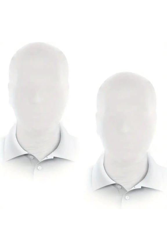 2 Pcs White Full Face Mask Festival Party Spandex Hood for Men and Women