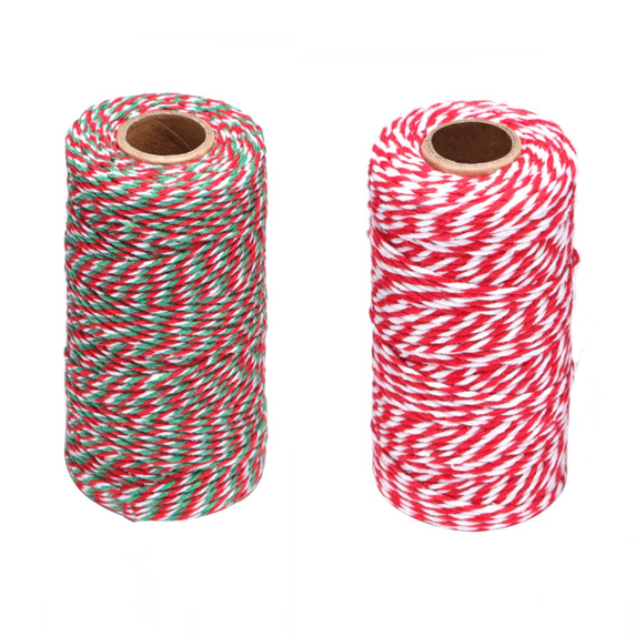 MODANU 2 Rolls Christmas String for Gardening, Decoration, Tying Cake and Pastry Boxes, Crafts & Gift Wrapping, for Art and Craft (2mm x 656ft)