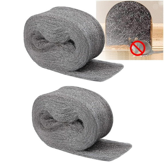 MODANU 2 Rolls Steel Wool for Mice Control 3in ×12 ft Steel Wool, Gap Filter for House & Garage - Keep Mice Away from Holes, Siding, Pipeline, Vents in Garden, House