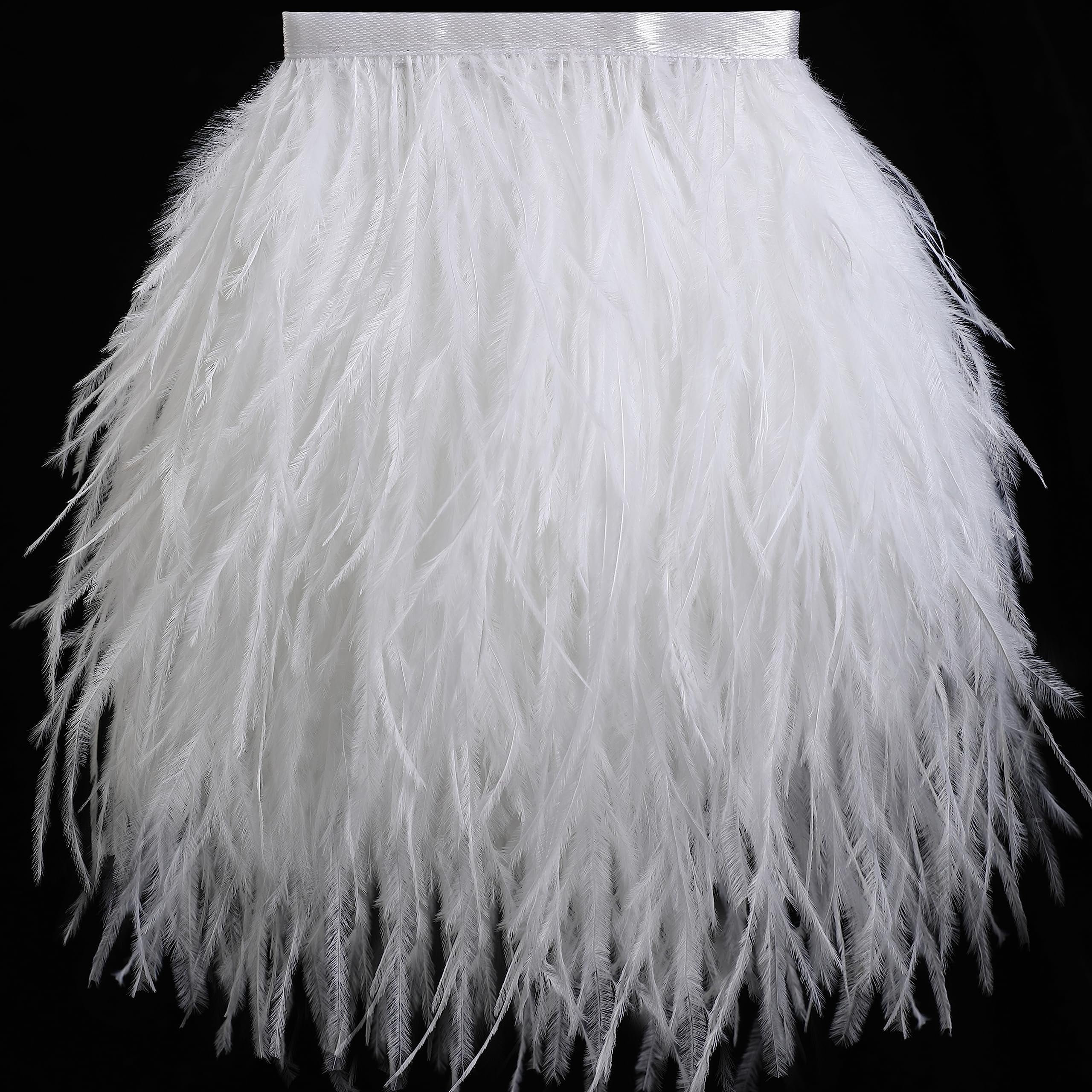 MODANU Yards 8-11cm Ostrich Feathers Trim Fringe for DIY Dress
