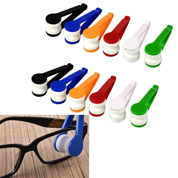 MODANU 20 Pcs Eyeglass Cleaner Clip, Mini Sun Glasses Eyeglass Microfiber Spectacles Cleaner Brush Cleaning Tool for Eyeglasses, Eyeglasses Cleaner Cleaning Clip (Random Color)