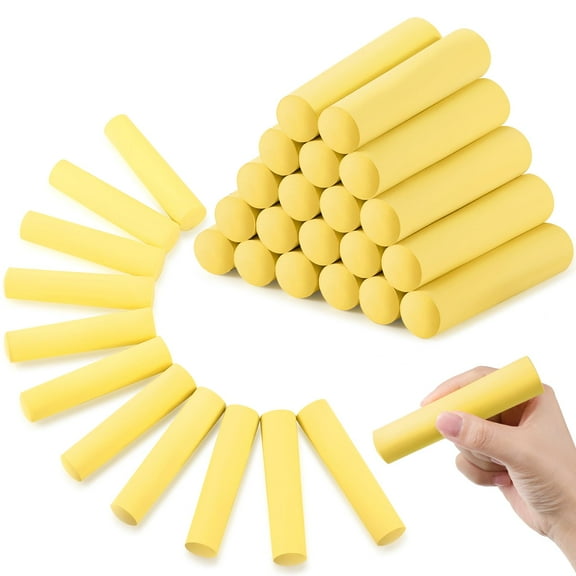 MODANU 20 Pcs Jumbo Chalk Large Chalk Outdoor Art Non Toxic Washable Street Chalk for Adults Drawing Painting Graffiti Classroom Gift, Yellow