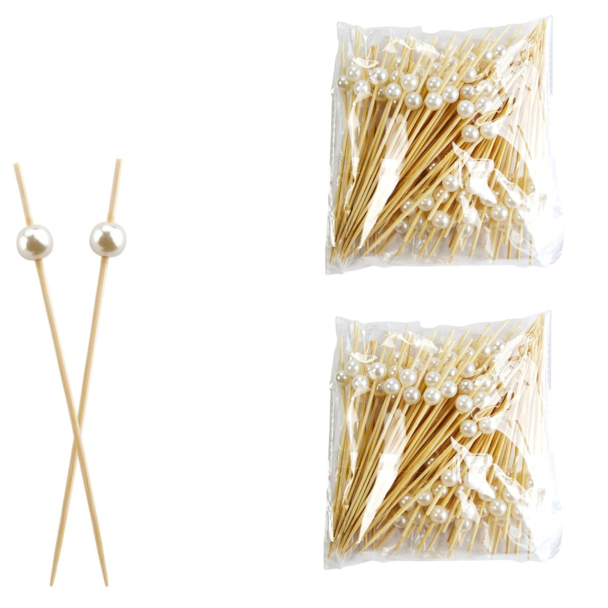 300 PCS Pink Pearl Toothpicks - 4.7 Inch Long Appetizer Picks For Charcuterie, Cocktails & Parties