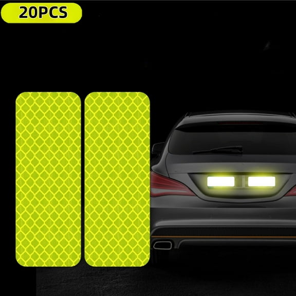 MODANU 20Pcs Reflective Stickers, Super Reflection, Safety Reflective Tape for Car Trailer Truck Bike Motorcycle, Fluorescent Green