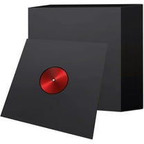 MODANU 20Pcs Vinyl Record Inner Sleeves 7" Black Record Paper Sleeves 45 RPM Record Protection Paper Covers White Outer Album Covers Vinyl Jacket Covers with Holes for Storage