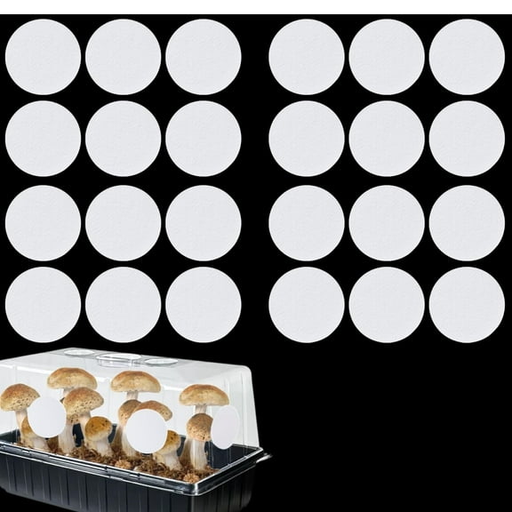 MODANU 24 Pcs Monotub Adhesive Filter Disks, 2.56in Dia x 2MM Thick Monotub Filter Discs-Monotub Filters for Mushroom Growing Supplies Filter Pad Replacements (White)