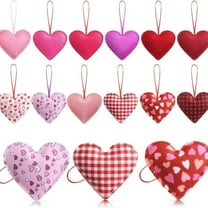 MODANU 24Pcs Valentines Felt Heart Ornaments Multicolored Hanging Valentine's Day Decorations Felt Hearts Valentines Ornaments for Tree Heart Decorative Hanging for Wedding Party Decor