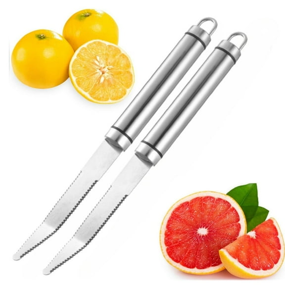 MODANU 2Pcs Grapefruit Knives, Stainless Steel Grapefruit Utensil Knife, Kitchen Tool with Non-stick Plating for Kiwi, Mango, Dessert, Apple, Citrus Fruit