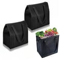 thumbnail image 1 of MODANU 2Pcs Insulated Shopping Bags for Groceries, 12" x 13" x 7" Large Reusable Cooler Bags Thermal Totes With Zippered for Hot Cold Food Delivery Refrigerator Pizza(Black), 1 of 7