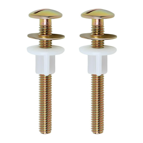 MODANU 2Pcs Toilet Seat Screws, Universal Hinge Bolts and Screw with Plastic Nuts and Metal Washers, Toilet Hardware Replacement for Top Mount Toilet Seat Hinges