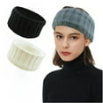 thumbnail image 1 of MODANU 2Pcs Winter Headbands for Women Warm Thick Knit Headband Girls Cold Whether Ear Warmers Headband, Black & White, 1 of 6