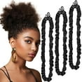thumbnail image 1 of MODANU 3 Pack Adjustable Drawstring Silky Satin Scrunchies Non Slip Ouchless Hair Ties for Thick Hair Perfect for Afro Puff, Locs, Natural Hair, Ponytails, Curly Hair and Dreadlock, Black, 1 of 7