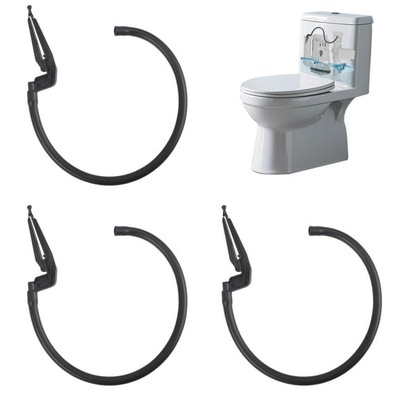 MODANU 3 Pack Toilet Refill Tube and Clip Replacement, 9.65in Toilet Repair Kit Inside Tank Compatible with 100, 200, 200A, 400A and Most Other Valves(Black)