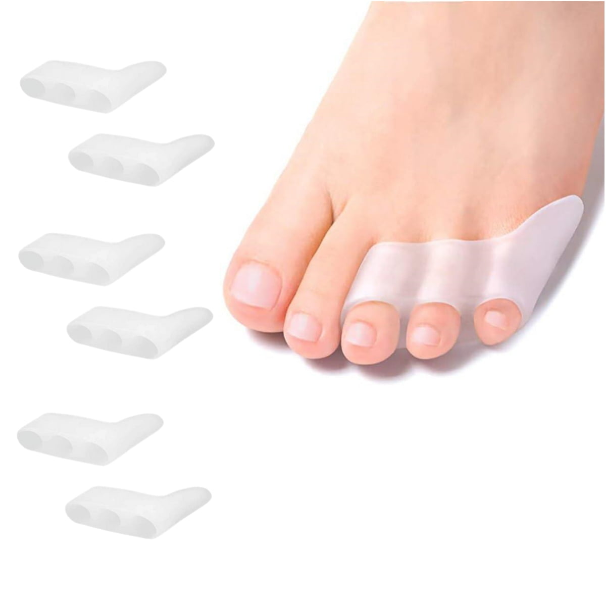 MODANU 3 Pairs Pinky Toe Separator Triple Gel Toe Protectors for