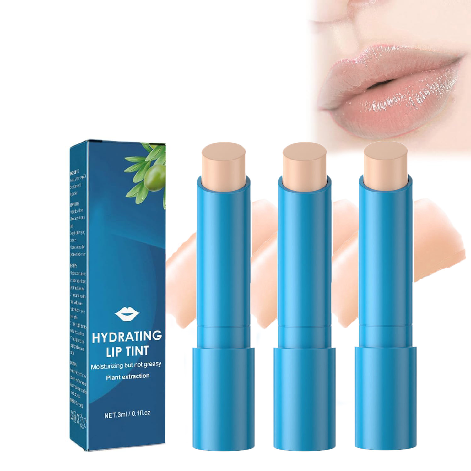 MODANU 3 Pcs Thrive Lip Tint Hydrating, Sheer Strength Hydrating Lip