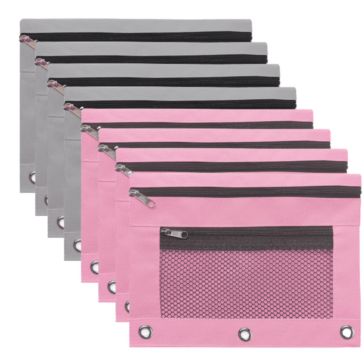 MODANU 3 Rings Binder Pencil Pouch, Zipper Pencil Pouches, Fabric