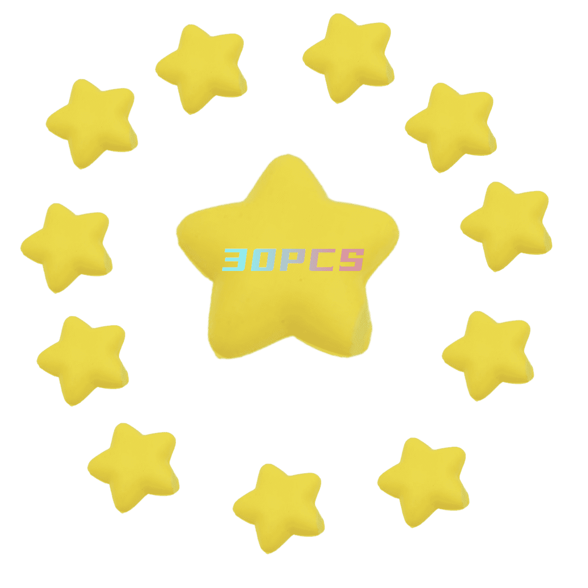 MODANU 30 Pcs Star Stress Ball Stress Relief Balls Mini Foam Stress Ball for School Carnival Reward, Student Prizes, Party Bag Fillers, Yellow