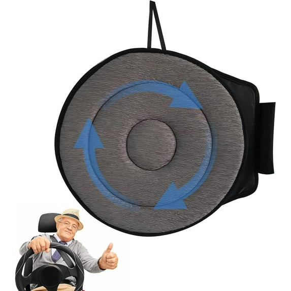 MODANU 360 Degree Swivel Car Seat Cushion, Rotating Seat Cushion for Elderly (Black)