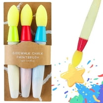MODANU 3Pcs Outdoor Sidewalk Chalk Paint, Sidewalk Chalk Paint Brush, Washable Paint Liquid Brush, Easy to Clean Reusable and DIY at Will, Side Walk Chalk, Red Green Blue