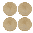 thumbnail image 1 of MODANU 4 Pack Large Polypropylene Woven Placemats for Dining Table, 15 inch Round Indoor Woven Fabric Table Mats, Heat Resistant Non-Slip Weave Placemats Handmade, Gold, 1 of 6