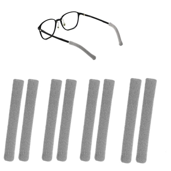 MODANU 4 Pairs Soft Cotton Glasses Ear Cushion Anti-Slip Eyeglass Ear Cushions Keep Glasses from Slipping Elastic Comfort Eyeglass Ear Grips for Glasses Sunglasses Eyewear Reading Glasses, Gray