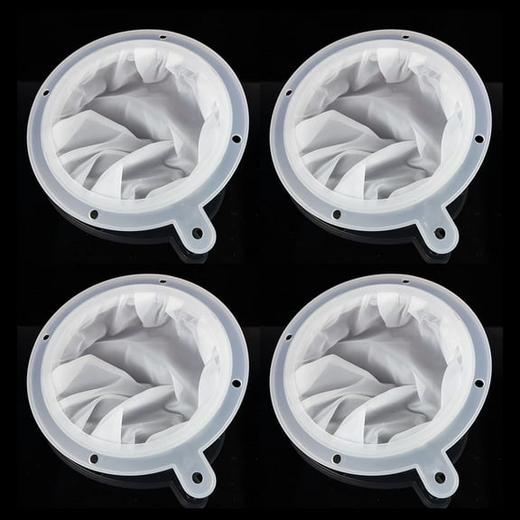 MODANU 4 Pcs Premium Food Filter Strainer, 200 Mesh Food Grade Filter Mesh, BPA Free Strainer Compatible with 5 inch Kitchen Funnels, Ideal for Filtering Coffee, Juice, Oils, Wine, Soy Milk