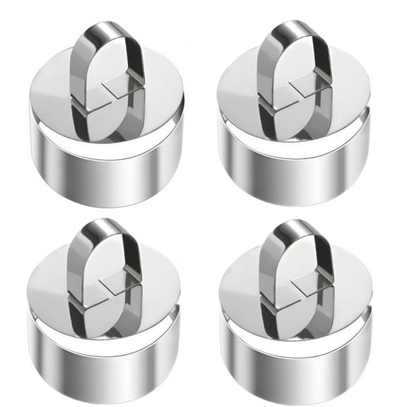 MODANU 4 Pcs Round Cake Rings Cake Molds, Stainless Steel Mousse and Pastry Mini Baking Ring Mold, Food Rings Dessert Rings Set Including 4 Rings & 4 Food Presses