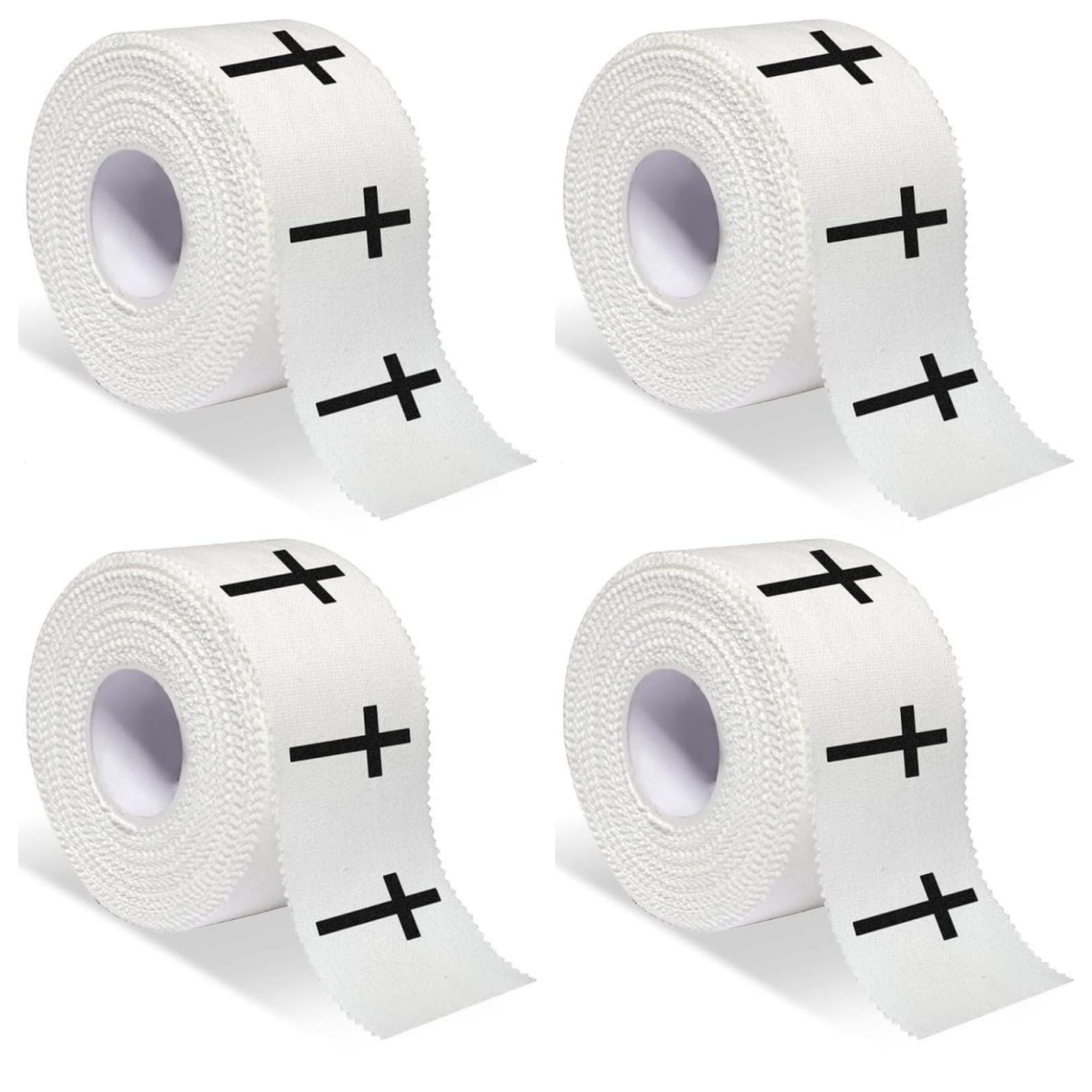 MODANU 4Pcs Christian Athletic Tape 1.97in x 23ft Cross Athletic Tape Cotton Zinc Oxide Performance Wrist Tape for Athlete Sport Trainers First Aid Injury Wrap Bats Tennis Gymnastics, White
