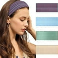 thumbnail image 1 of MODANU 4Pcs Striped Headbands for Women, Wide Head Bands for Women's Hair Non Slip Wraps Elastic Stretchy Fashion Bandanas Workout Yoga, Gift for Her(Color 1), 1 of 7