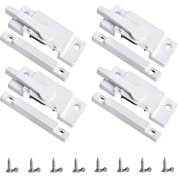 MODANU 4Pcs Window Sash Locks, Window Latches Replacement, Window Locks for up and Down Windows, Replacement Window Locks for Vertical and Horizontal Sliding Windows, White