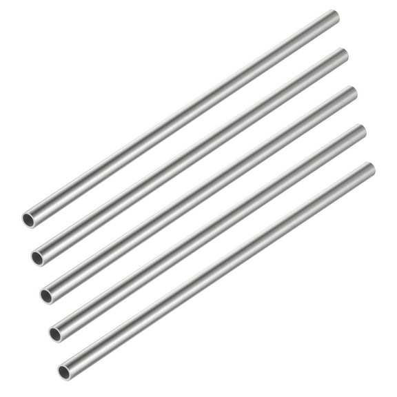 MODANU 5 Pcs 1/4" OD 304 Stainless Steel Tube, 12 inch Length Thickened Pipe Wall & Weldable Tubing, Round Metal Pipe Industrial Straight Tube