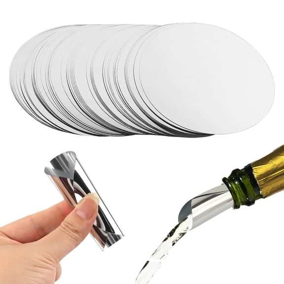 MODANU 50 Pcs Wine Pourer Disc Pour Spouts Drip-free Wine Pourers for Wine Bottles, Silver