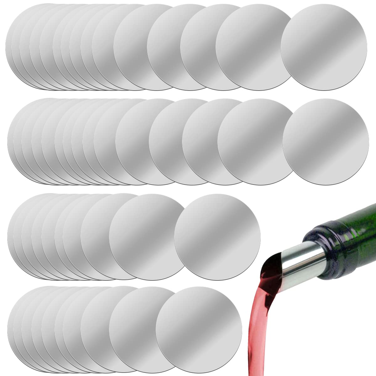 MODANU 50 Pcs Wine Pourer, Thin and Reusable Wine Pouring Disc, Drop ...