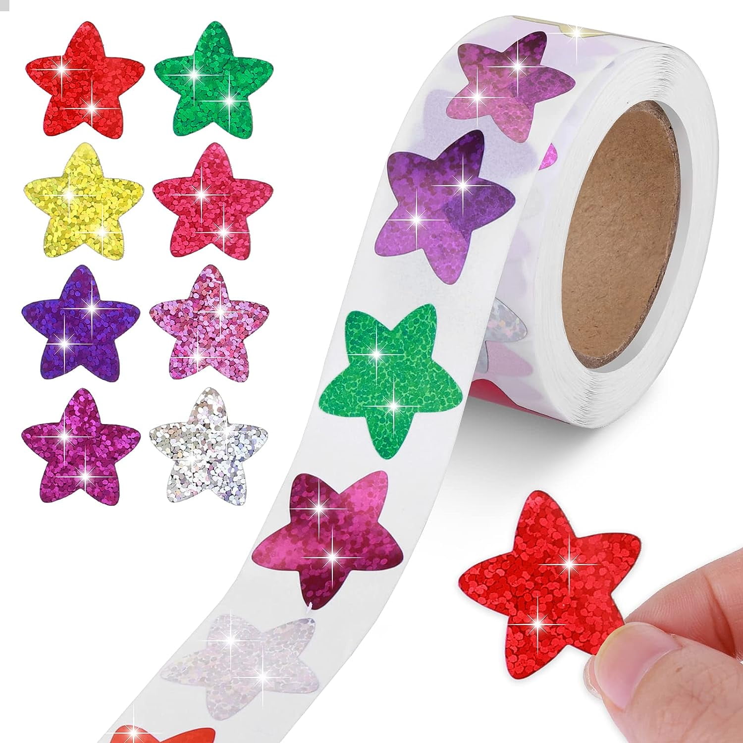 Roofei 500 pcs small star stickers 1 inch 2 5cm self adhesive star