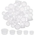 thumbnail image 1 of MODANU 50Pcs Salt and Pepper Shaker Stoppers Plastic Salt Shaker Plug Stopper 1/2 to 7/8 Inch Replacement Plug Bottle Caps Reusable Clear Round End Cap for Bottles Pipes Flower Pots (5 Size ), 1 of 5