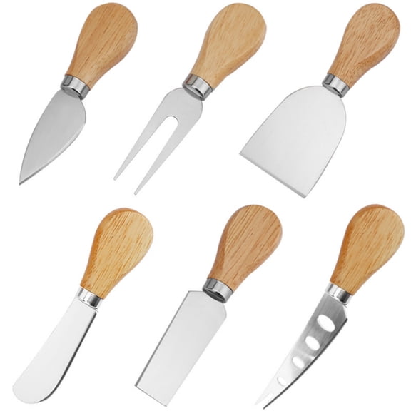 MODANU 6 Pcs Cheese Knives Set - Cheese Knife, Cheese Spreader, Cheese Fork, Cheese Slicer, Cheese Cutter, Butter Knife Stainless Steel Cheese Knives Cheese Knife Set for Charcuterie Board