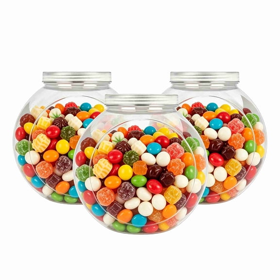 MODANU Hexagon Shaped Jars Plastic Includes Lids Cookies Food Storage (6 Count)