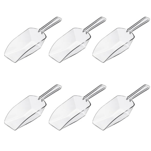 MODANU 6 Pcs Mini Acrylic Plastic Kitchen Scoops for Weddings, Candy Dessert Buffet, Ice Cream, Protein Powders, Coffee, Tea (4.33inch)