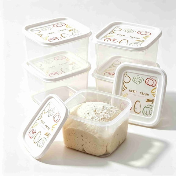 MODANU 6 Pcs Small Pizza Dough Proofing Box with Sealing Lids, Pizza Dough Containers with Covers
