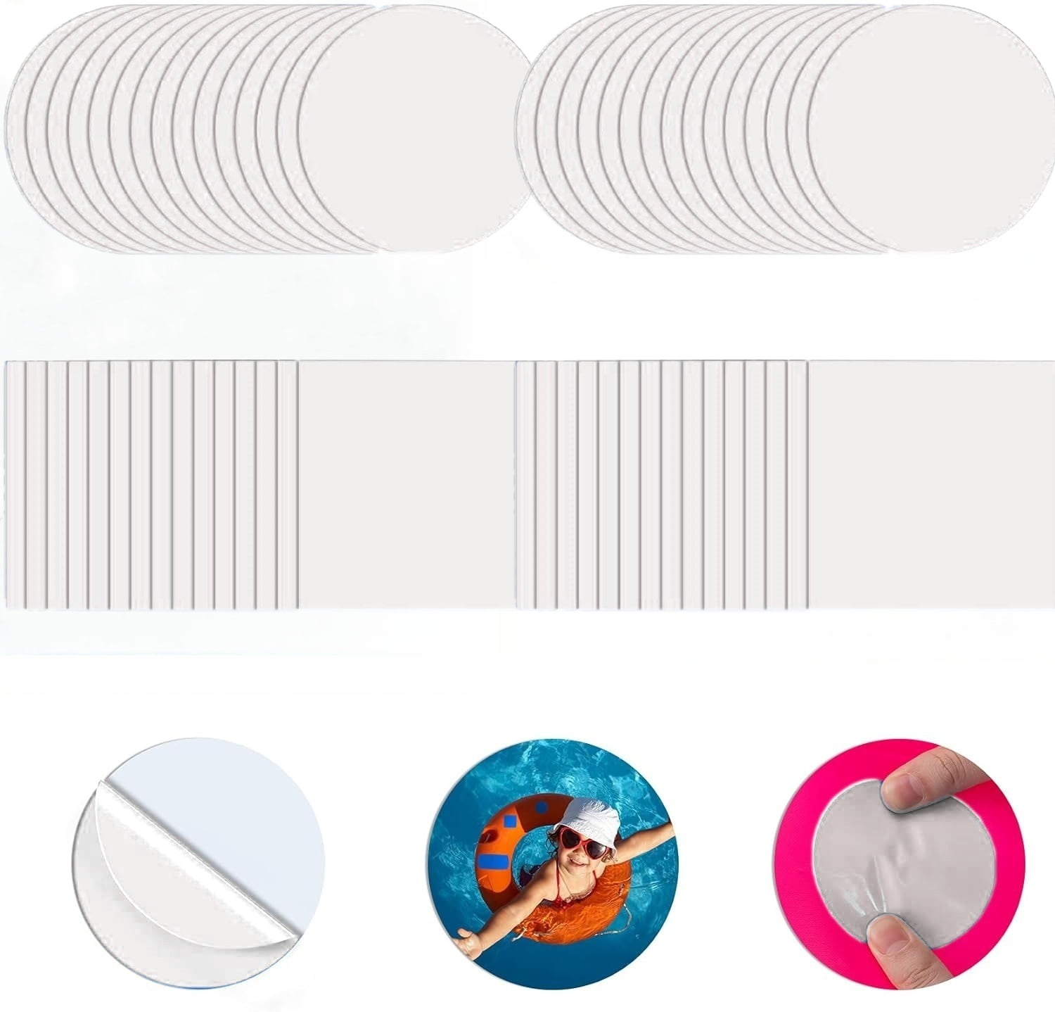 MODANU 60Pcs Pool Patch Repair Kit PVC Inflatable Pool Float Patches, 2 ...