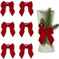 thumbnail image 1 of MODANU 6Pcs Christmas Bow Napkin Rings, Red Velvet Bow Tie Napkin Holder for Thanksgiving, Xmas, Wedding, Birthday Party Dinner Table Decoration, 1 of 7