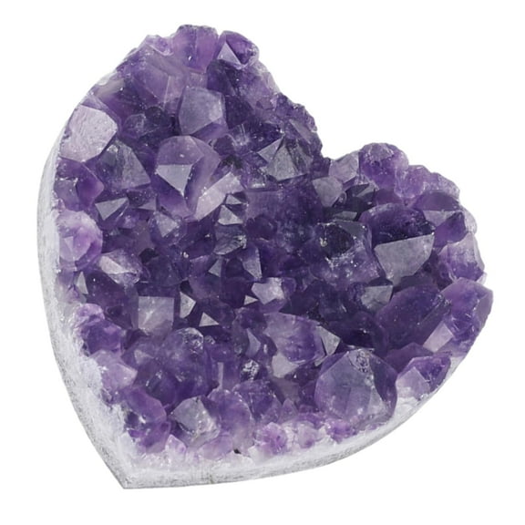MODANU Amethyst Crystal Cluster Heart Stones 1.5"-2" Healing Crystals Gemstones Natural Amethyst Stone Mineral Geodes Reiki Energy Gifts for Women Men