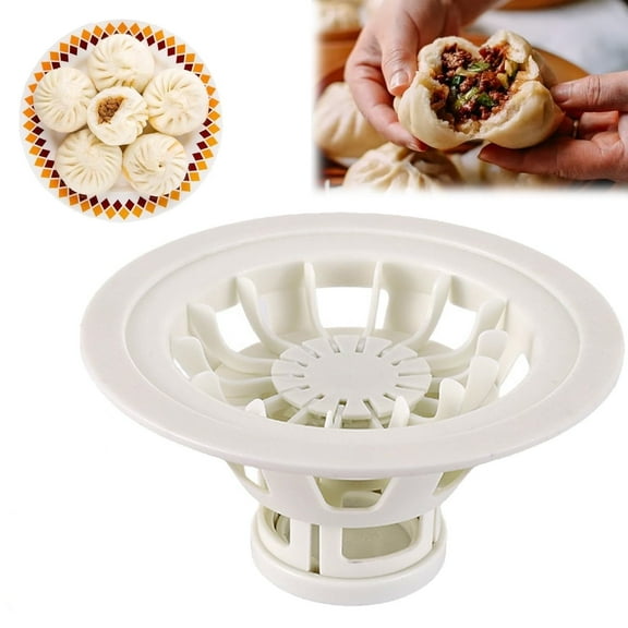 MODANU Baozi Maker Machine, Flower Shaped Bun & Dumpling Machine Unique Kitchen Gadgets Dumpling Momo Maker Mold, Bao Buns Homemade Maker (White)