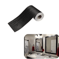 thumbnail image 1 of MODANU Black Border Black Wood Grain Wallpaper Border Removable Waterproof Bathroom Mirror Frame Sticker, 3.93inch x 5.46Yard, 1 of 6
