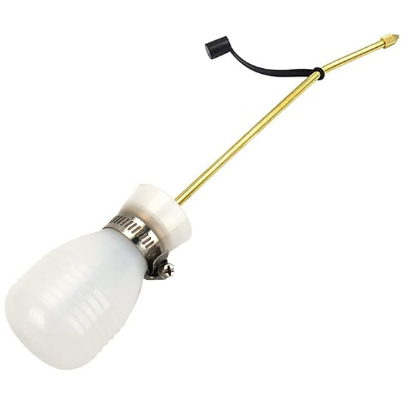 MODANU Bulb Duster Garden Sprayer Applicator with Long Copper Tube for Organic Gardening Agricultural Supplies and Control, White